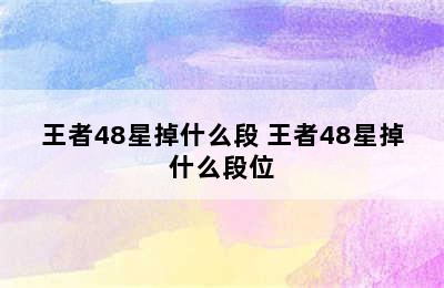 王者48星掉什么段 王者48星掉什么段位